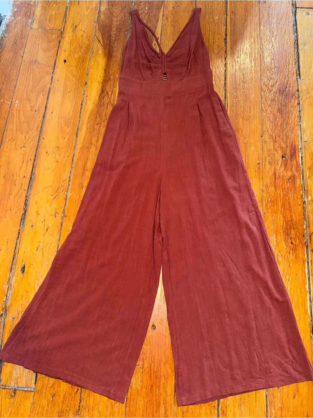 Rust Terracotta Wide Leg Jumpsuit